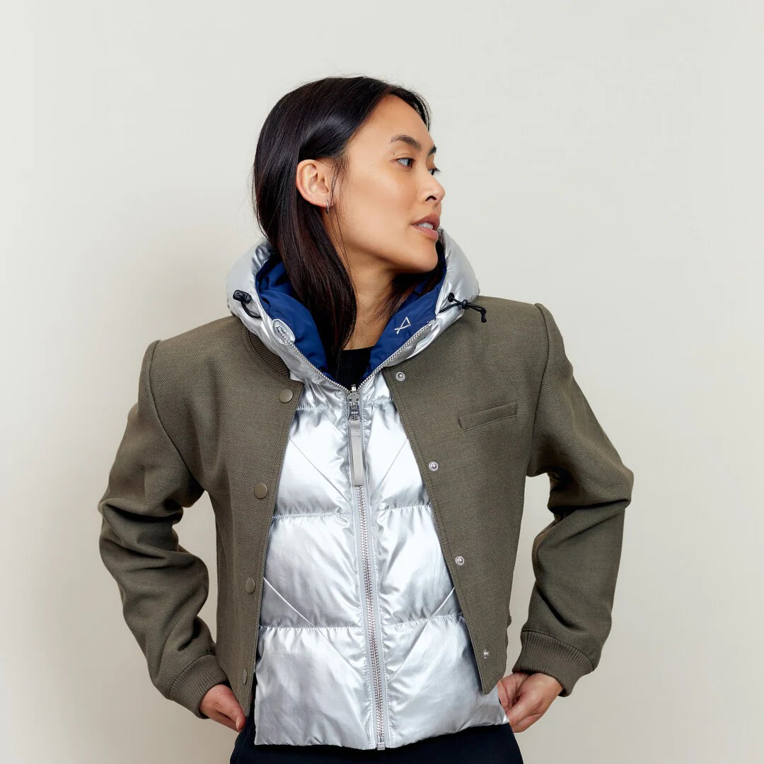 Fudoon capuche argent-marine