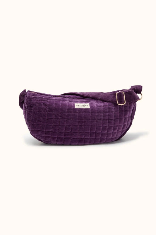 Apaches Collections sac banane lune velours lisse mauve