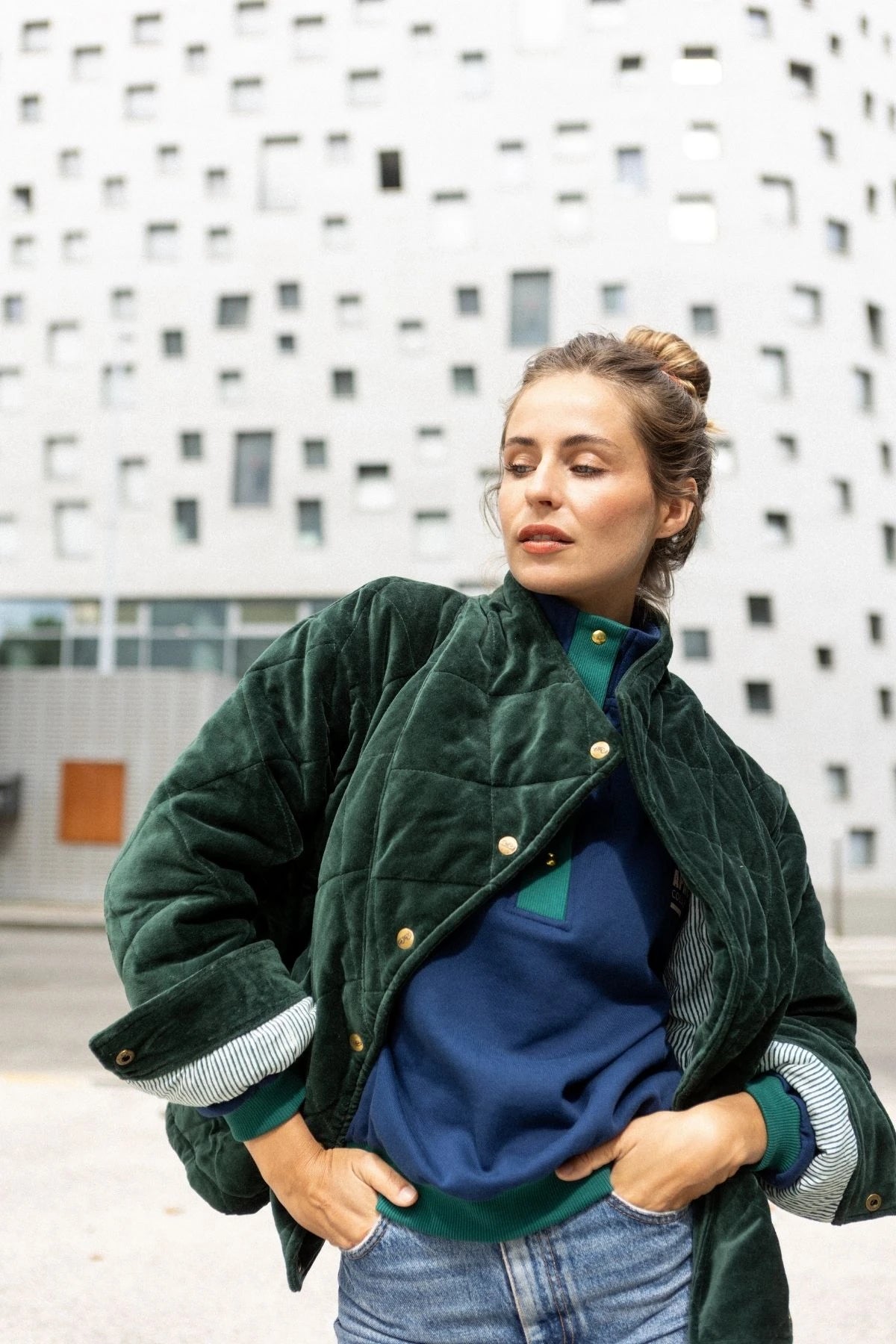 Apaches Collections Veste Kapur velours lisse forest