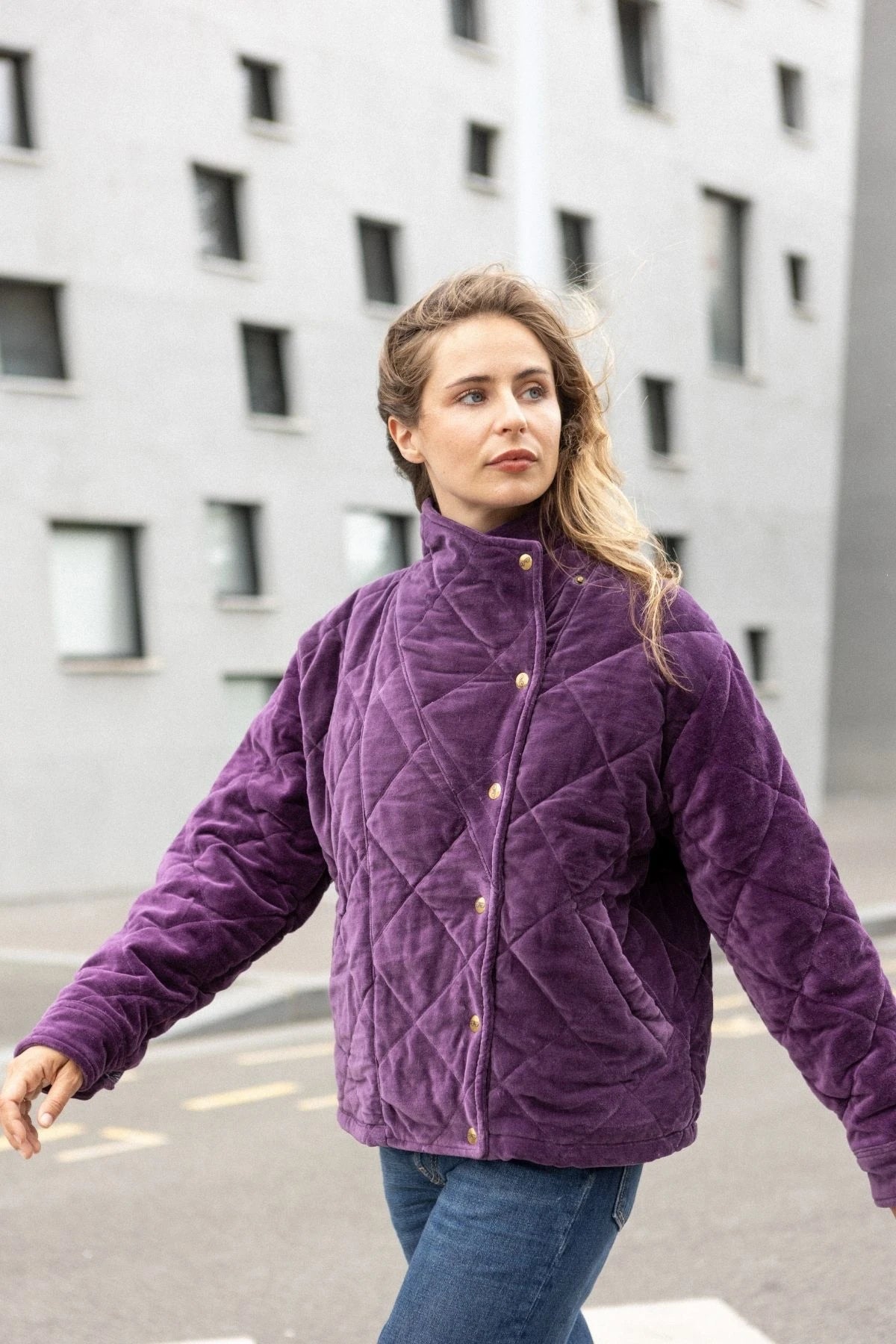 Apaches Collections Veste Kapur velours lisse deep purple