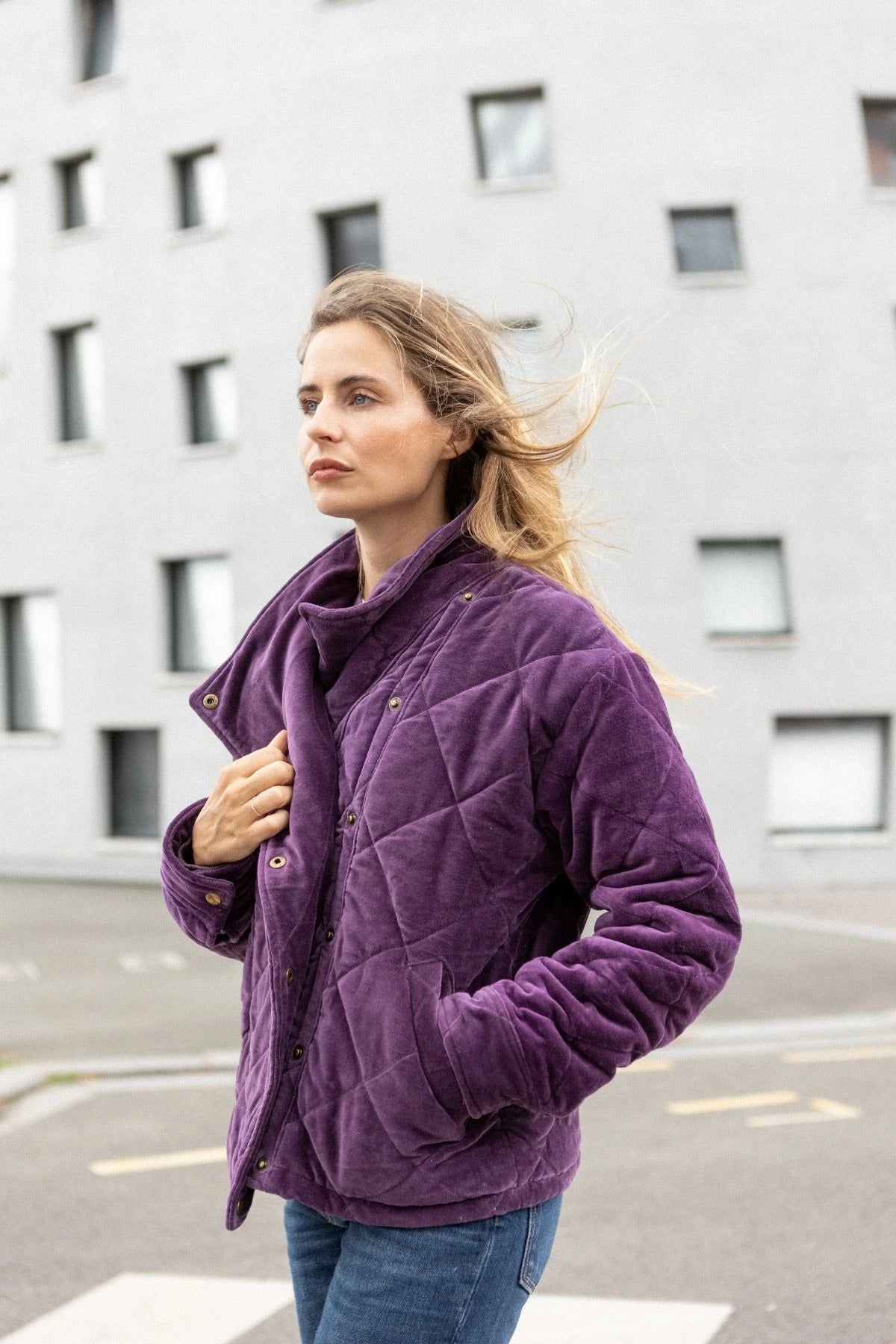 Apaches Collections Veste Kapur velours lisse deep purple